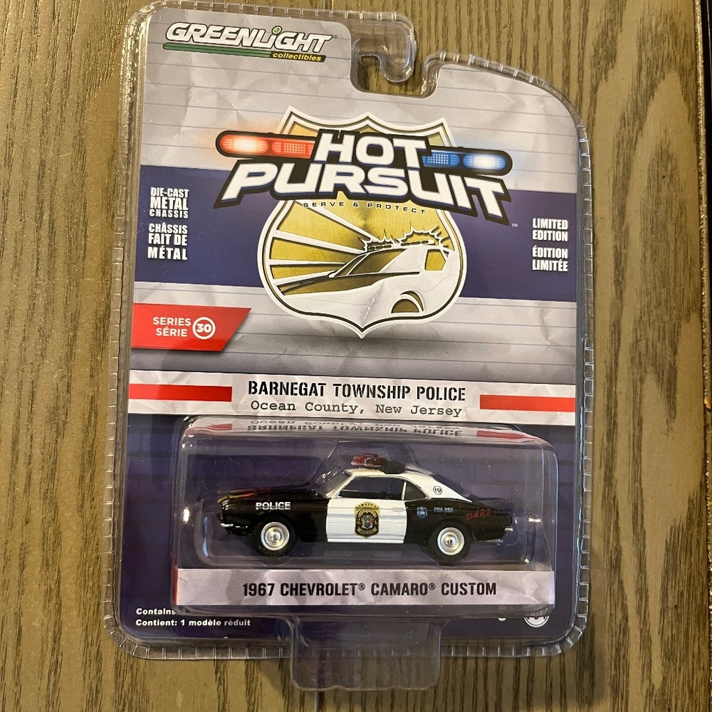 Greenlight Hot Pursuit Barnegat Township Police 1967 Chevrolet Camaro Custom